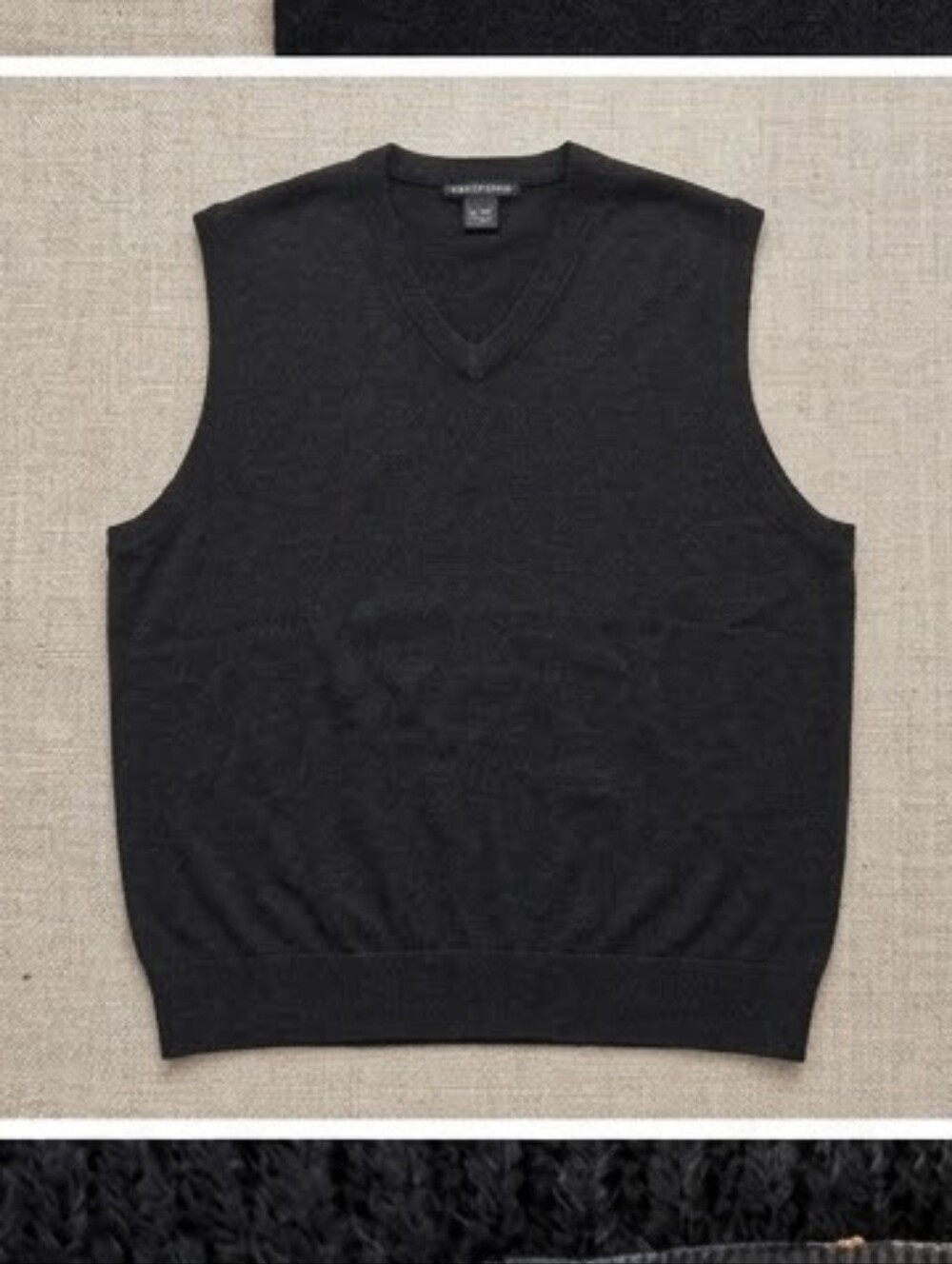​Weatherproof Men’s Black V-Neck Knit Sweater Vest - Size XL